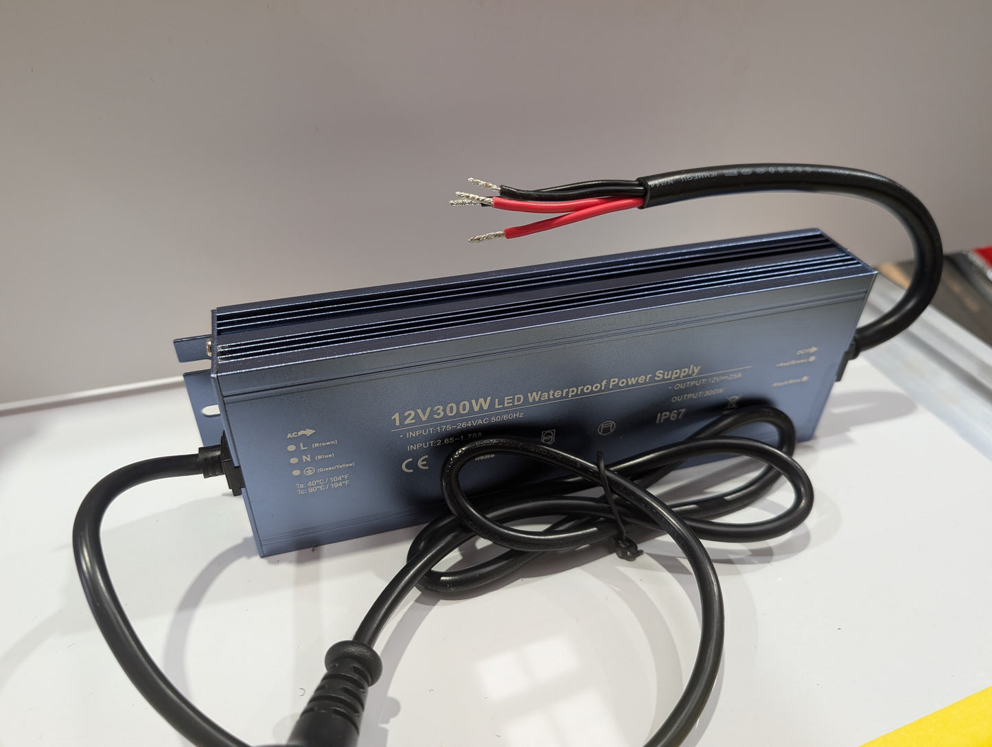 220-240V to 12V/24V Power Supply Waterproof ip65 – 25A or 300W Output, Australian Plug, 3-Year Warranty