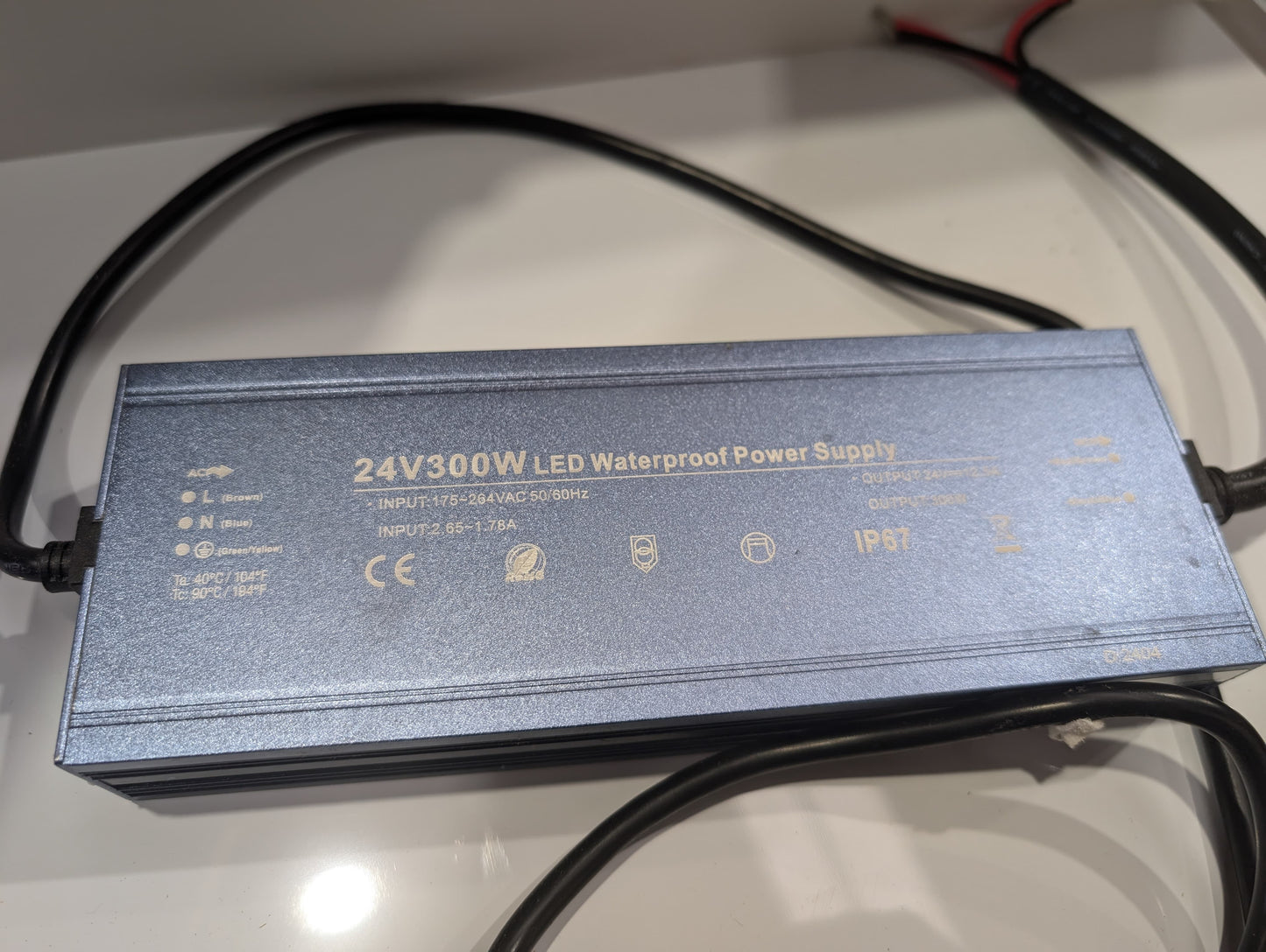 220-240V to 12V/24V Power Supply Waterproof ip65 – 25A or 300W Output, Australian Plug, 3-Year Warranty