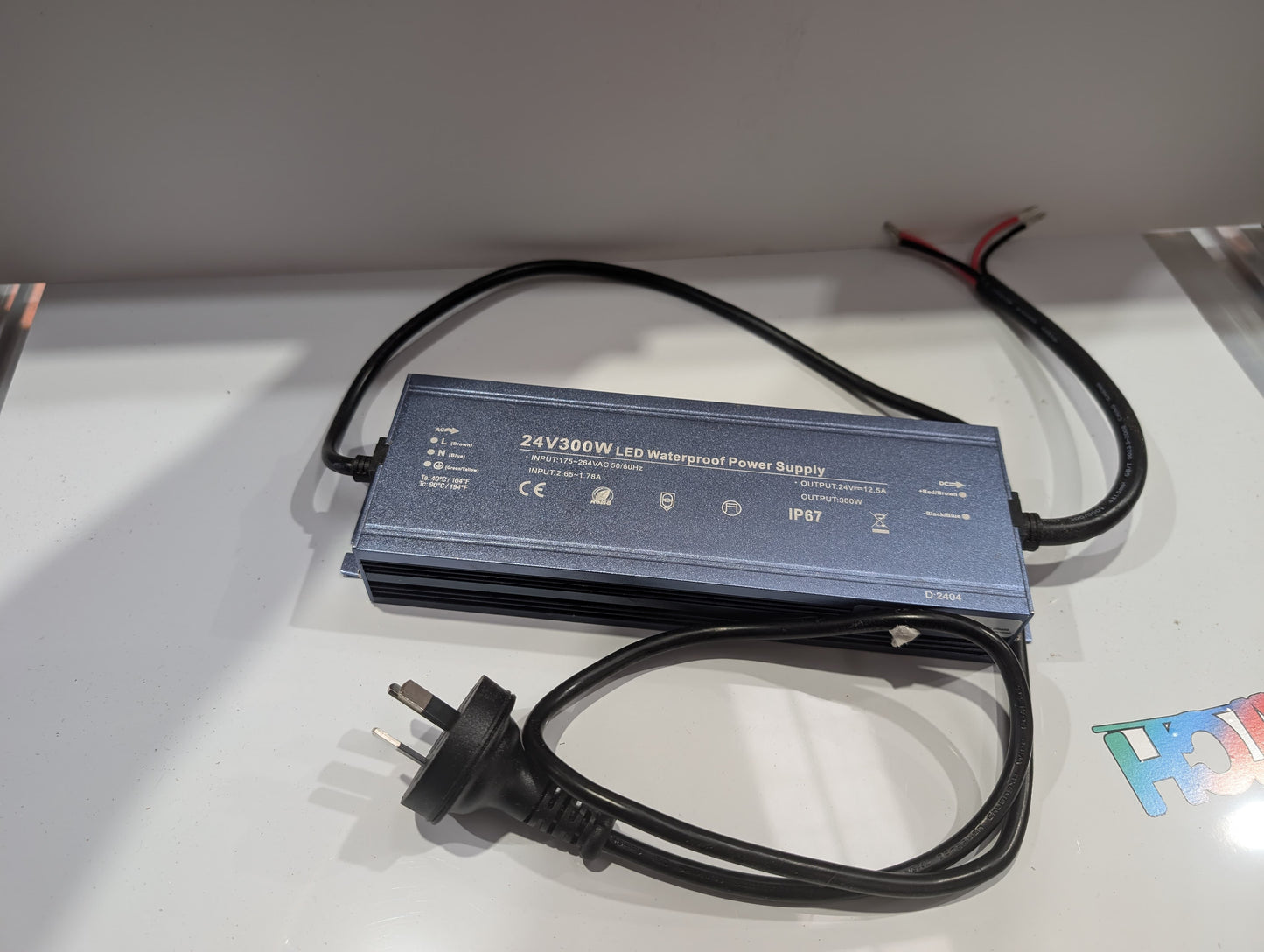 220-240V to 12V/24V Power Supply Waterproof ip65 – 25A or 300W Output, Australian Plug, 3-Year Warranty