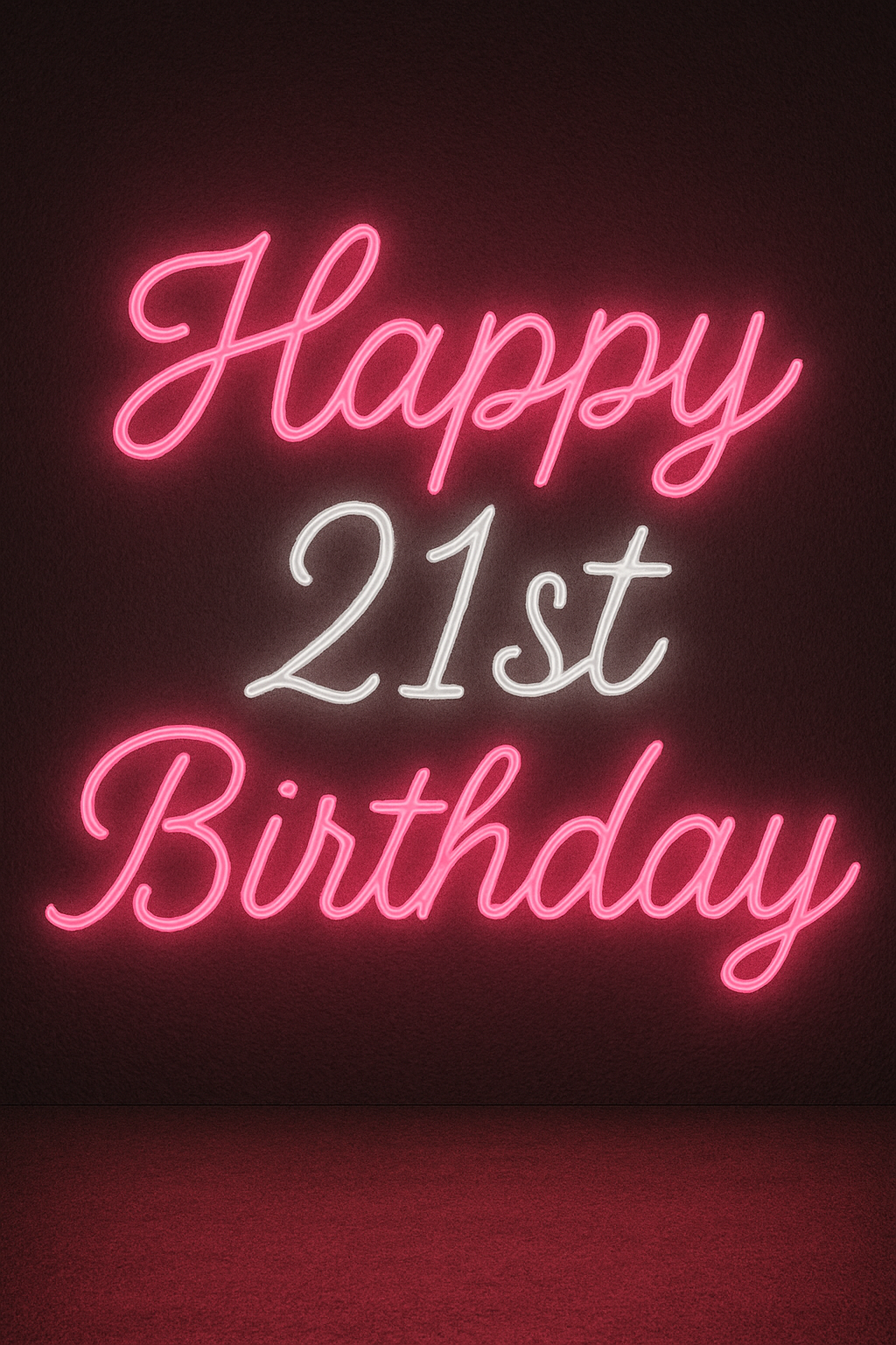 happy 21st birthday neon sign