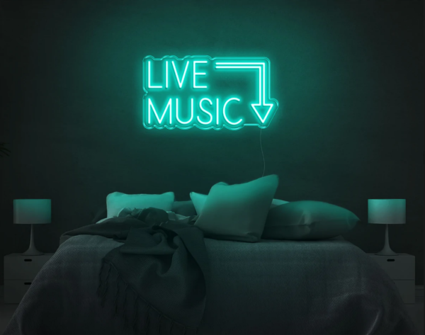 LIVE MUSIC LED Neon Sign | Custom Color Choice | 500x500mm