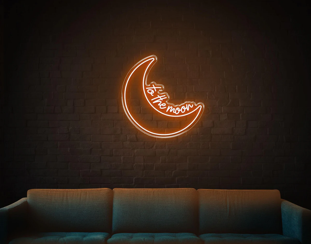 TO THE MOON LED Neon Sign | Custom Color Choice