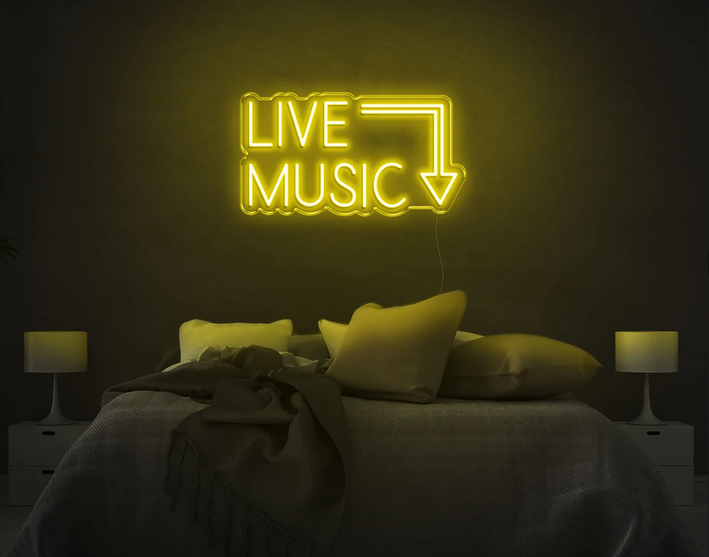 LIVE MUSIC LED Neon Sign | Custom Color Choice | 500x500mm