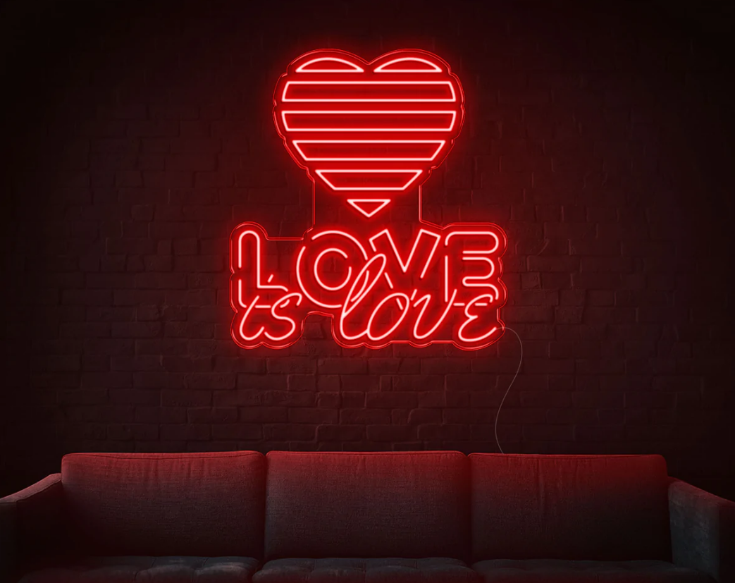 LOVE IS LOVE LED Neon Sign | Custom Color Choice

