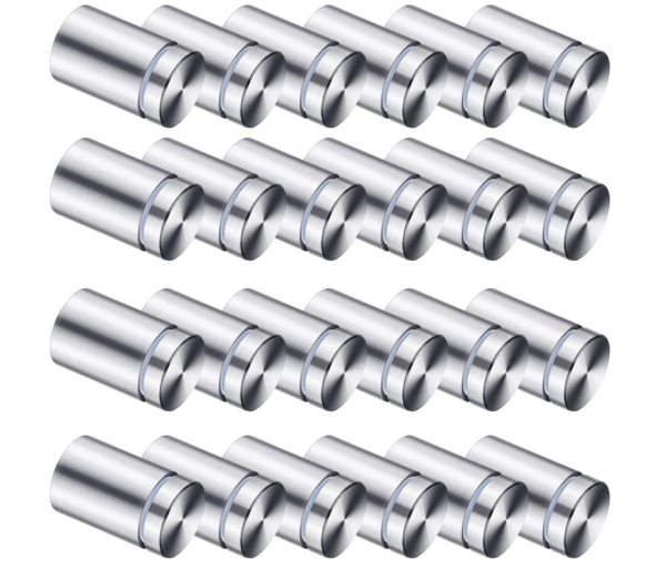 4x Stainless Steel Stand Off Mounts | 20mm | For Acrylic Displays