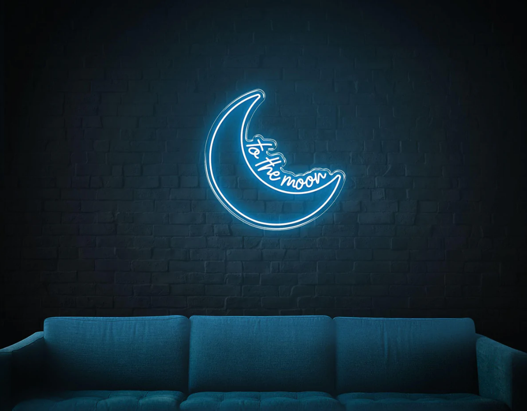TO THE MOON LED Neon Sign | Custom Color Choice

